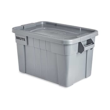 Rubbermaid Commercial 20 Gallon Gray Brute Tote W/ Lid (6-Pack)