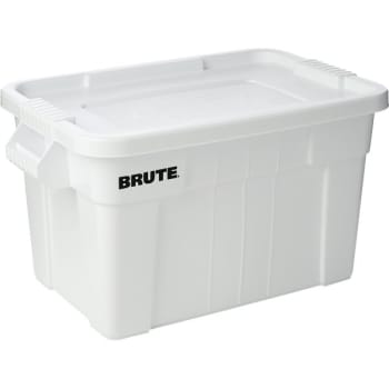 Image for Rubbermaid 20 Gallon Brute Storage Tote w/ Lid (White) (6-Pack) from HD Supply