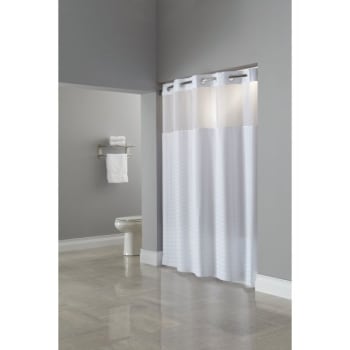 Focus Products Madison Hookless Shower Curtain Window & Liner, White, Case Of 12