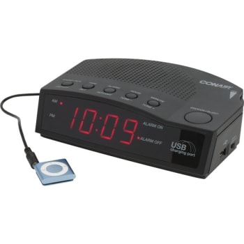 Conair® Hospitality Alarm Clock Radio With USB Charging Port