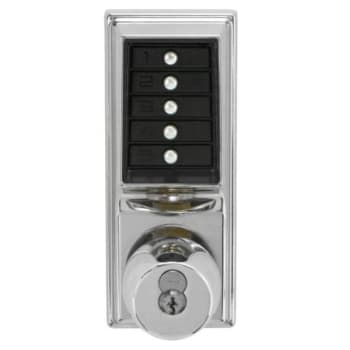 Image for dormakaba Cylindrical Knob Lock, Combination Entry, Key Override, Bright Chrome from HD Supply