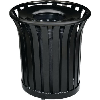 Image for Rubbermaid Americana 36 Gallon Stainless Steel Slate Trash Can (Black) from HD Supply