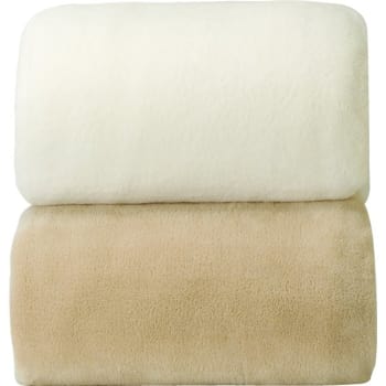 Martex Plush Blanket Full 80x90 Khaki Case Of 4