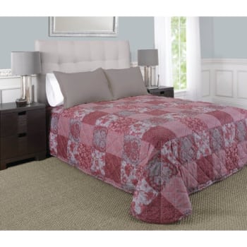 Martex Rx Bedspread Twin 71x102 Fitted Style Madeline Berry And Silver
