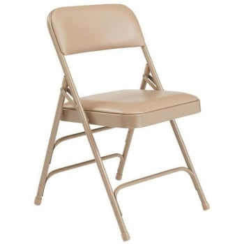 Image for National Public Seating® Premium Vinyl Beige Folding Chairs, Package Of 4 from HD Supply