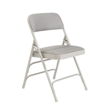 National Public Seating® Premium Fabric Grey Folding Chairs, Package Of 4