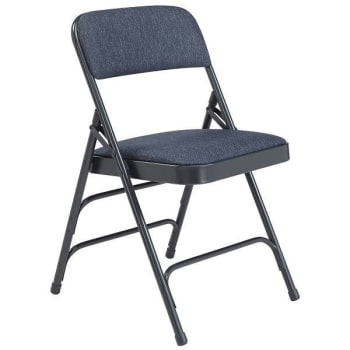 Image for National Public Seating® Premium Fabric Char-Blue Folding Chairs, Package Of 4 from HD Supply