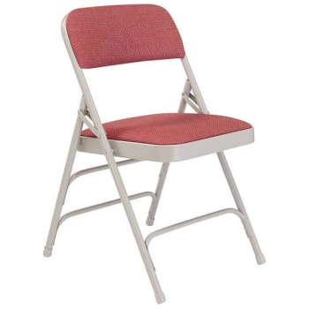 Image for National Public Seating® Cabernet Fabric Grey Frame Folding Chairs, Package Of 4 from HD Supply