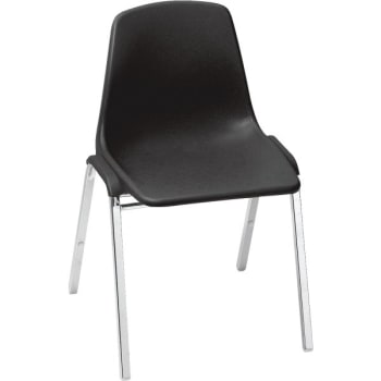National Public Seating® Heavy-Duty Polyshell Plastic Stacking Chair, Black