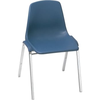 National Public Seating® Heavy-Duty Polyshell Plastic Stacking Chair, Blue