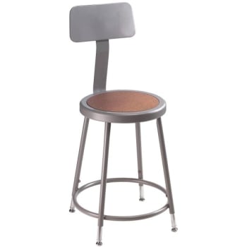 Image for National Public Seating® Round 25-33" Hardboard Stool W/Metal Backrest from HD Supply