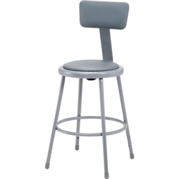 Image for National Public Seating® Round Vinyl Padded 30 Stool, Adjustable Padded Backrest from HD Supply