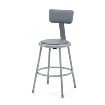 Image for National Public Seating® Round Vinyl Padded 24 Stool, Adjustable Padded Backrest from HD Supply