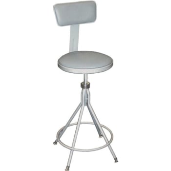National Public Seating® Round Swivel Stool With Vinyl Padded Seat And Backrest