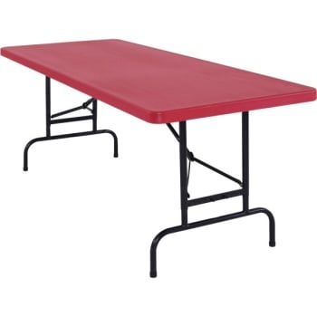 Image for National Public Seating® 30 X 72 Height Adjustable Heavy Duty Folding Table, Red from HD Supply