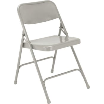 National Public Seating® All Steel Heavy-Duty Gray Folding Chair, Package Of 4
