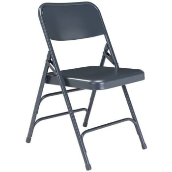 Image for National Public Seating® All Steel Blue Folding Chair, Triple Brace,package Of 4 from HD Supply
