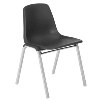 Image for National Public Seating® Heavy-Duty Polyshell Plastic Stacking Chair, Black from HD Supply