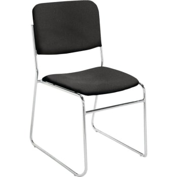 Image for National Public Seating® Fabric Sled Based Stack Chairs Black Seat/chrome Frame from HD Supply