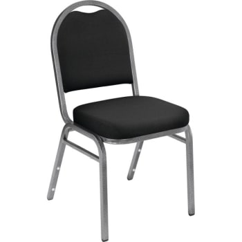 Image for National Public Seating® Black Fabric Crown Back Stack Chair Silver Frame from HD Supply