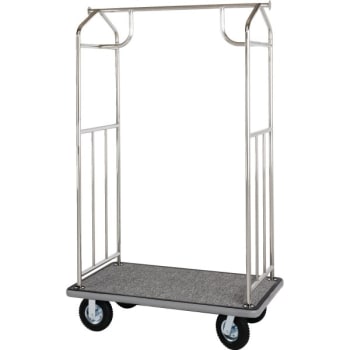 Chrome Transporter Bellman's Cart Gray Deck