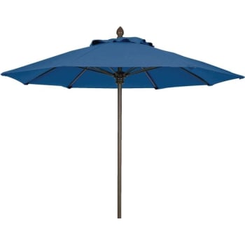 Fiberbuilt 7.5' Push-up Market Umbrella, Marine Grade Cover, Pacific Blue