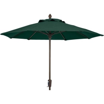 Fiberbuilt 7.5' Crank Market Umbrella, Marine Grade Cover, Forest Green