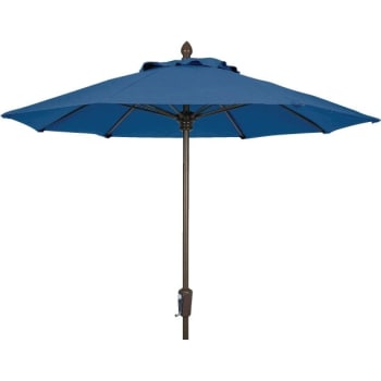 Fiberbuilt 7.5' Crank Market Umbrella, Marine Grade Cover, Pacific Blue