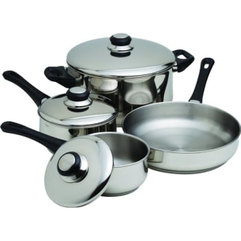 Image for 7-Piece Stainless Steel Cooking Pot/pan Set (2-Case) from HD Supply