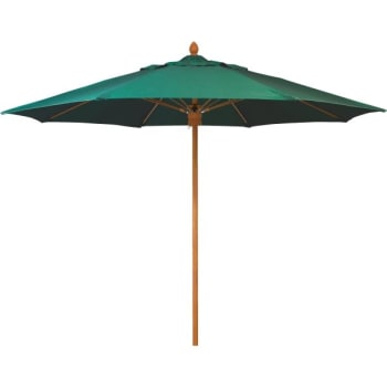 Fiberbuilt 9' Pulley-pin Market Umbrella, Marine Grade Cover, Forest Green