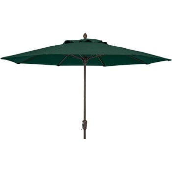 Fiberbuilt 9' Crank Market Umbrella, Marine Grade Cover, Forest Green