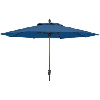 Fiberbuilt 9' Crank Market Umbrella, Marine Grade Cover, Pacific Blue