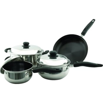 Image for 7 Piece Non Stick Stainless Steel Cookware Set Case Of 2 from HD Supply
