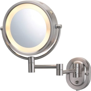 Image for Jerdon 8 Wall Mounted Direct Wire Mirror Nickel Lighted Case Of 4 from HD Supply
