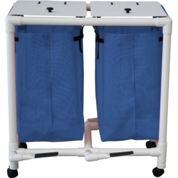 MJM Echo Double Hamper With Mesh Bags And Foot Pedal - Royal Blue