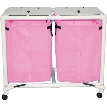 Image for MJM Echo Jumbo Double Hamper With Mesh Bags Foot Pedal - Mauve from HD Supply