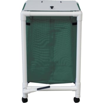 MJM Echo Jumbo Single Hamper With Mesh Bag And Foot Pedal - Forest Green