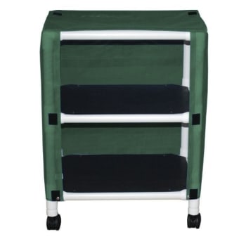 Image for Mjm Echo 2-Shelf Cart With Cover, 20 X 25", Forest Green Mesh from HD Supply
