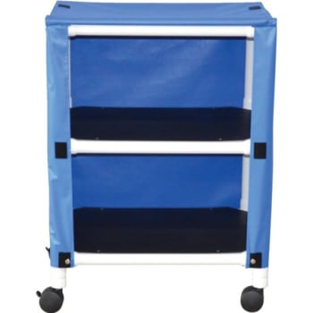 MJM Echo 2-Shelf Cart With Cover, 20 x 25", Royal Blue Vinyl
