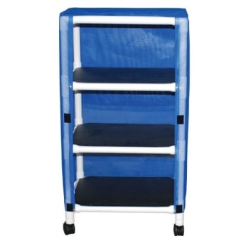 Mjm Echo 3-Shelf Cart With Cover, 20 X 25", Royal Blue Mesh