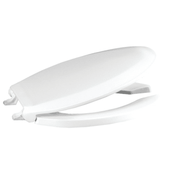 Centoco Extra Heavy Duty Plastic Toilet Seat Elongated Open Front With Lid White