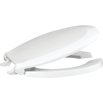 Centoco Heavy Duty Plastic Toilet Seat, Round Open Front, Stainless Steel Hinge
