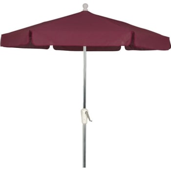 Image for Fiberbuilt 7.5' Garden Umbrella, Fiberglass Ribs, Tilt/crank, Burgundy from HD Supply