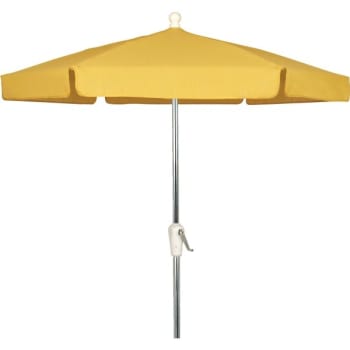 Image for Fiberbuilt 7.5' Garden Umbrella, Fiberglass Ribs, Tilt/crank, Yellow from HD Supply