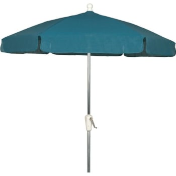 Image for Fiberbuilt 7.5' Garden Umbrella, Fiberglass Ribs, Tilt/crank, Teal from HD Supply
