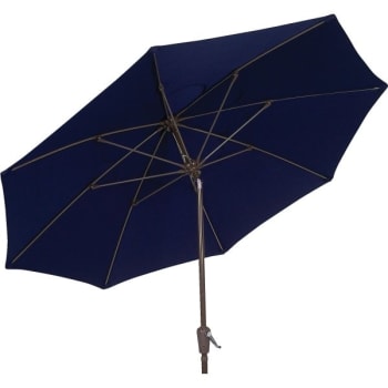 Image for Fiberbuilt 9' Market Umbrella, Fiberglass Ribs, Crank/tilt, Navy Blue from HD Supply