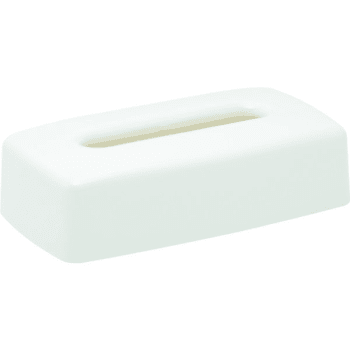 Hapco Lacquerware White Flat Tissue Box