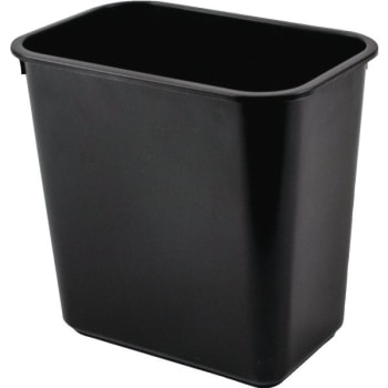 Hapco 8 Quart Rectangular Wastebasket Black Package Of 12
