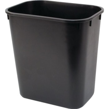 Hapco 13 Quart Rectangular Wastebasket Black Package Of 12