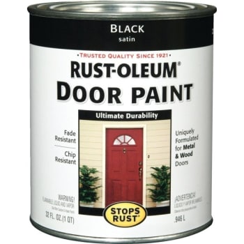 Rust-Oleum 1 Qt Stops Rust Door Paint Satin Black 2PK
